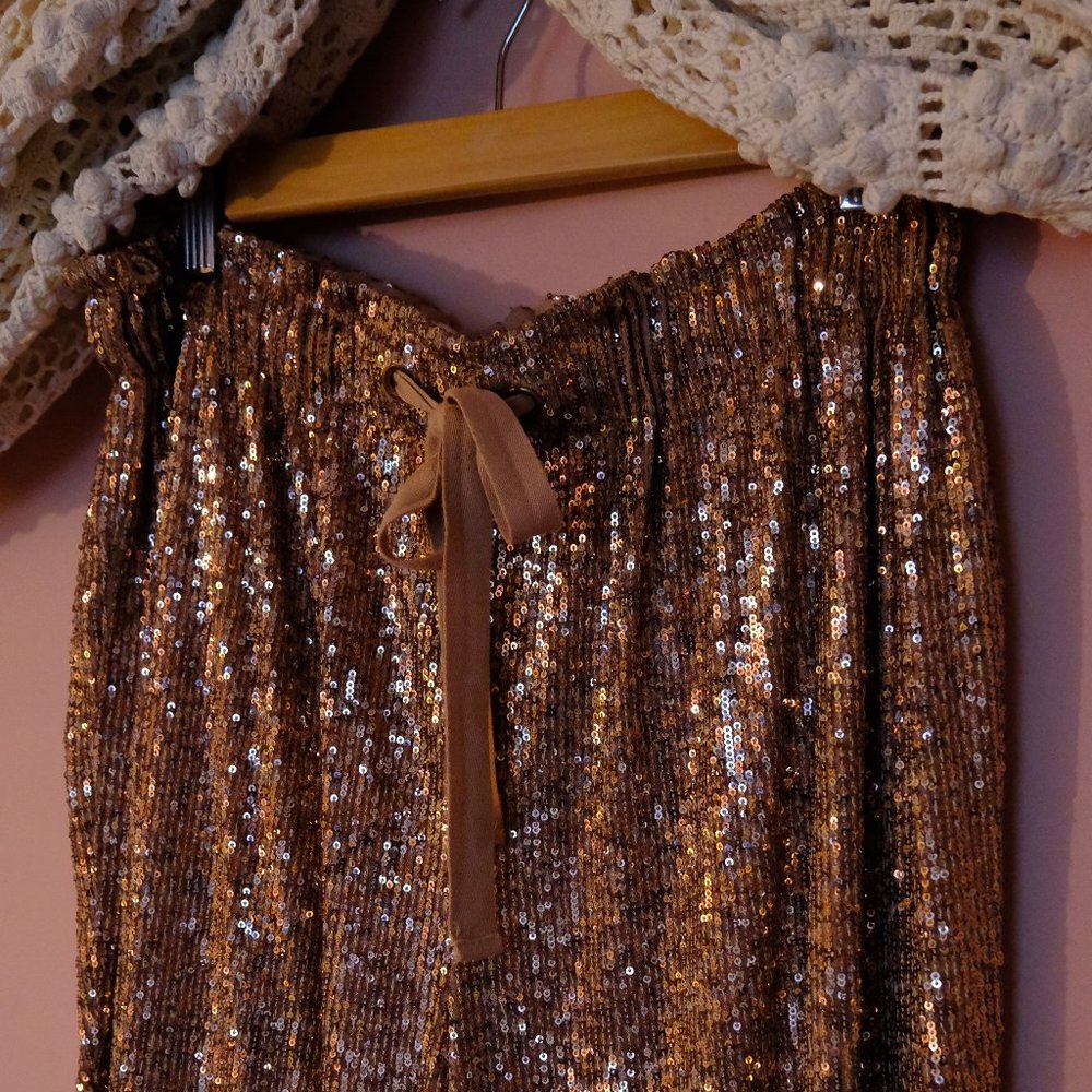 Rose Gold Sequin Harem Pant
